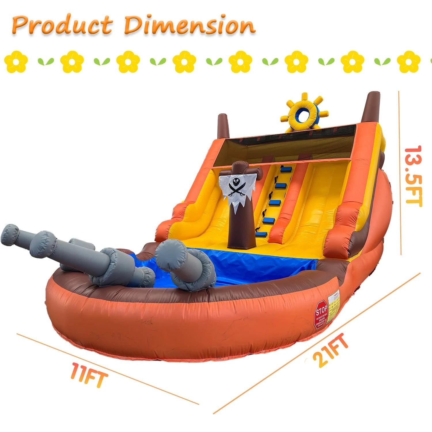 Grade Inflatable Dual Water Slide with 1100W Air Blower