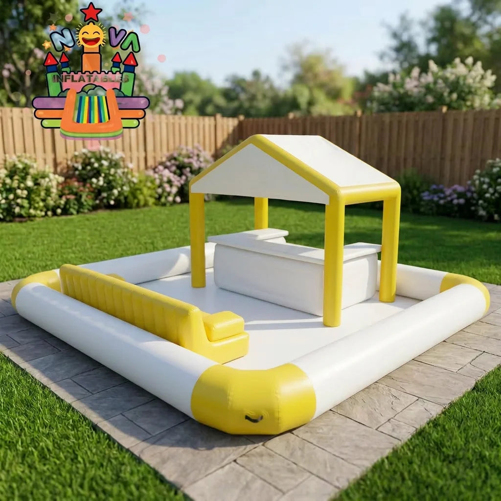 Floating Portable Custom Inflatable Bar PVC Material for Backyard Ultimate Water Amusement Party Pool Bar Max with air blower