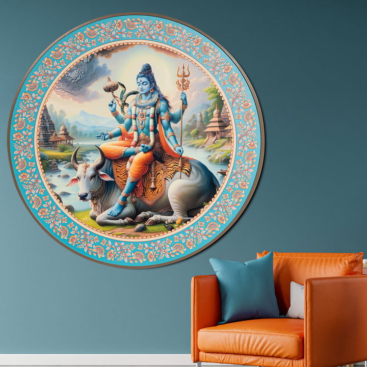 Lord Mahadev Painting With Nandi For Home