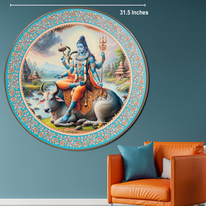 Lord Mahadev Painting With Nandi For Home