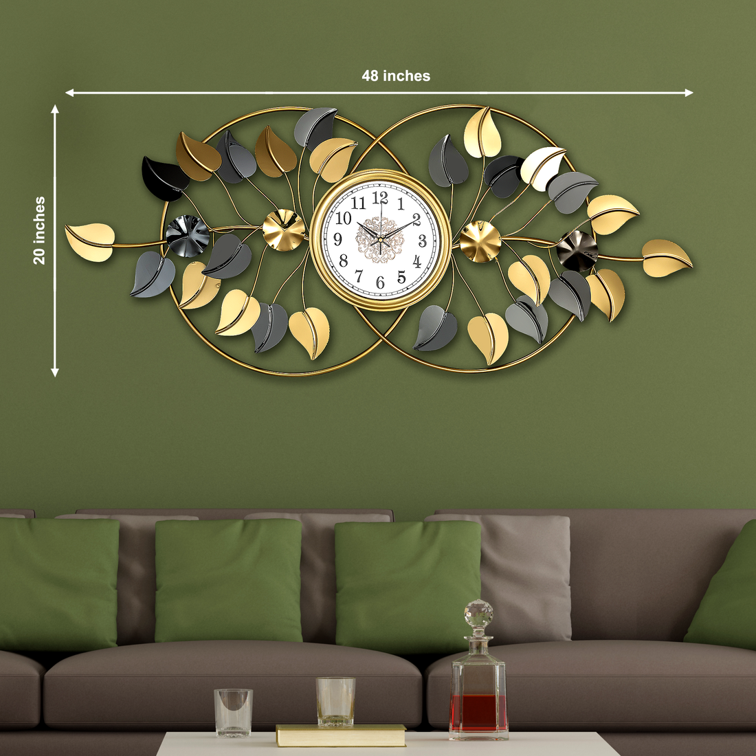 Luxurious Golden Radiance Metal Wall Art Clock