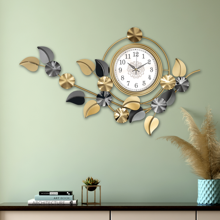 Green Oasis Metal Wall Art Clock