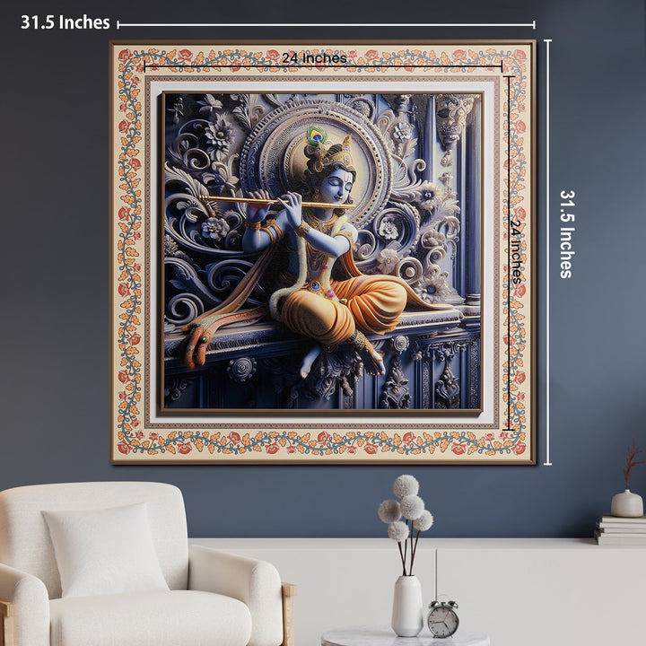 Murali Manohar The Lord Krishna Painting For Home  (Double Frame)