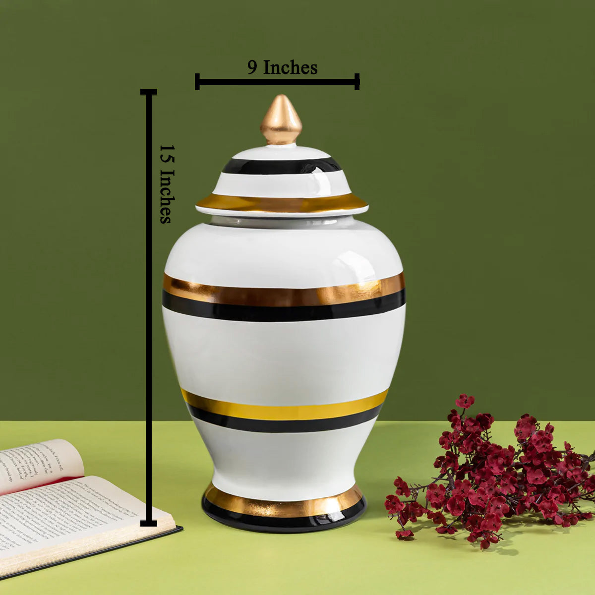 Ornate Baroque Decorative Ceramic Vase And Showpiece - Big