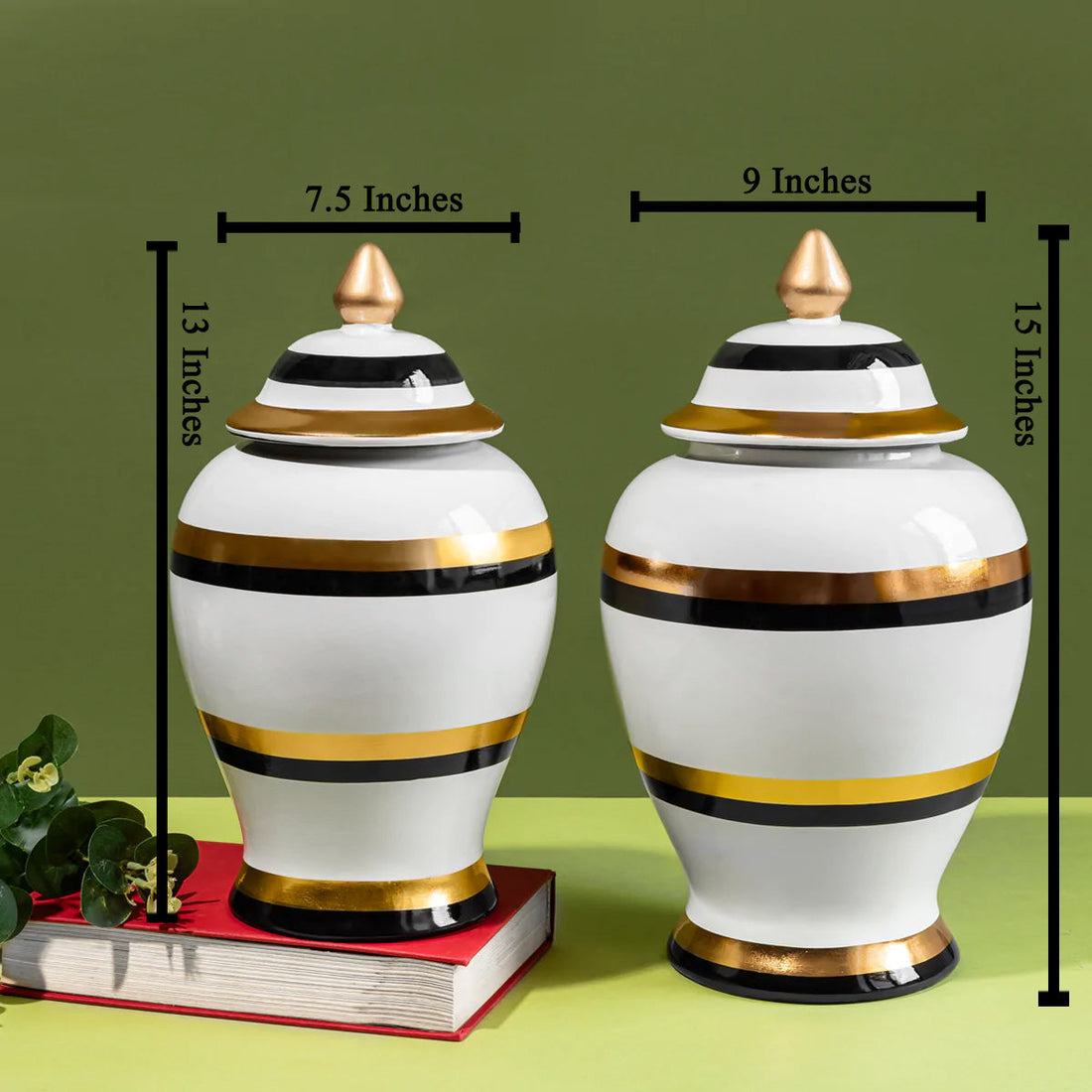 Ornate Baroque Decorative Ceramic Vase And Showpiece - Pair
