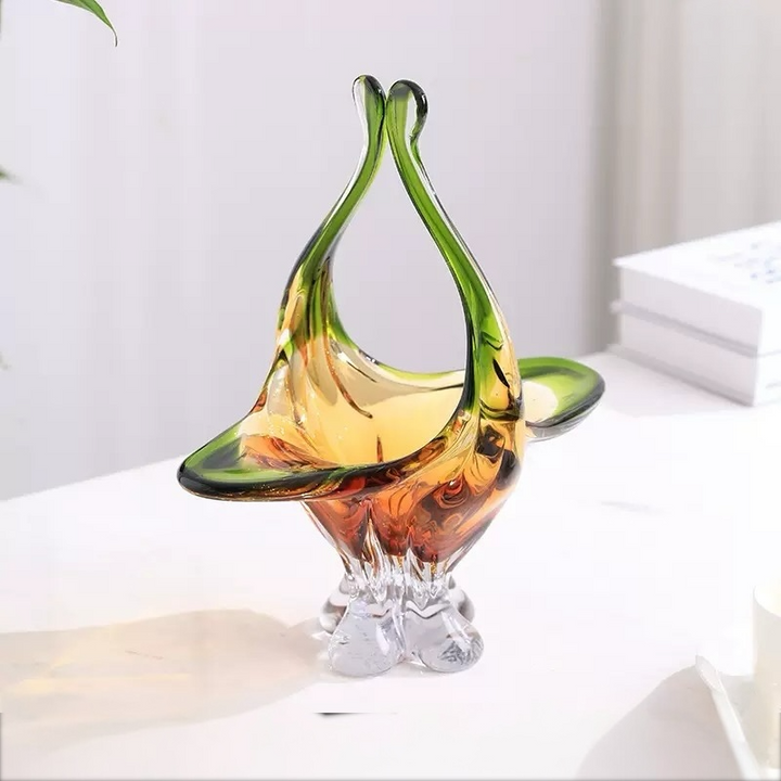 Graceful Nest Elegance Handblown Glass Vase & Decorative showpiece