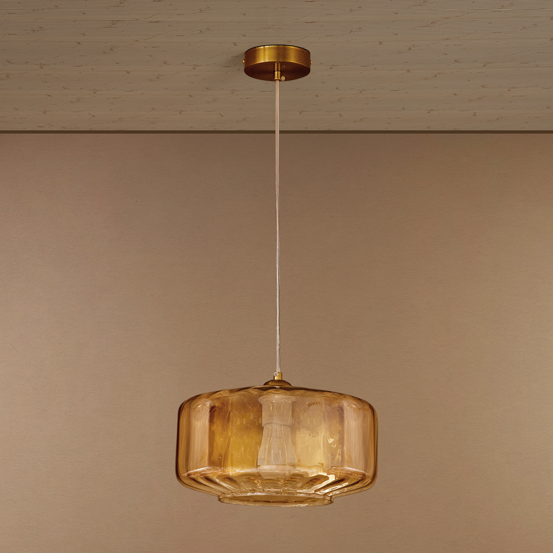 Luxe Prism Ceiling Light For Home & Home Decoration Item - Amber