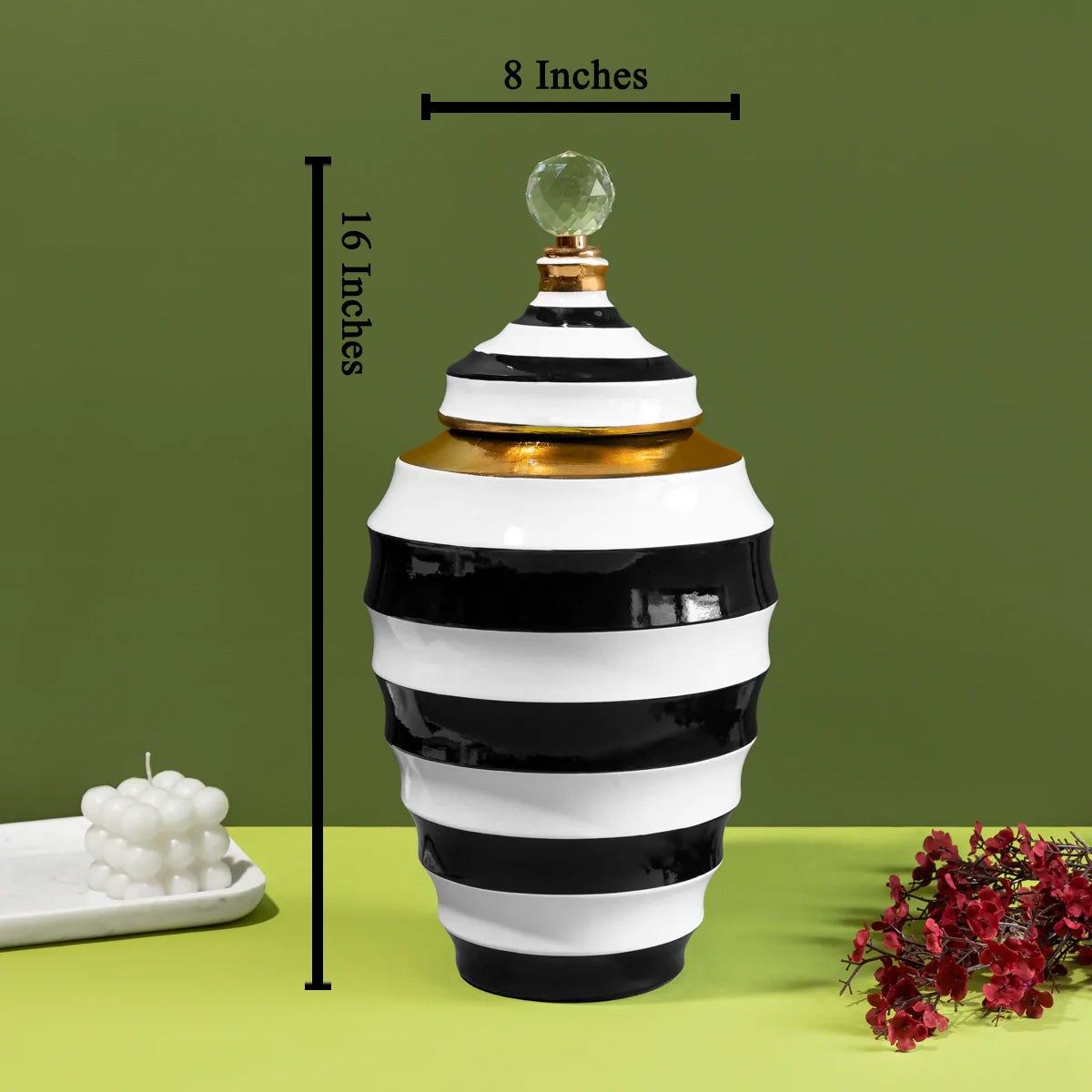 Regal Elegance Decorative Ceramic Vase And Showpiece  - Big