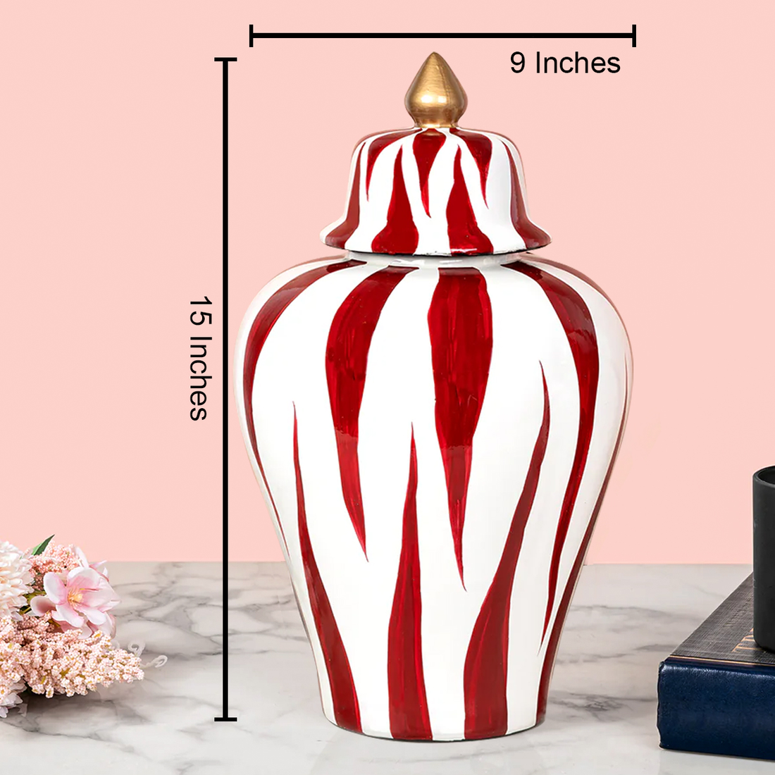 Ruby Wave Ceramic Vases & Decorative Showpiece - Big