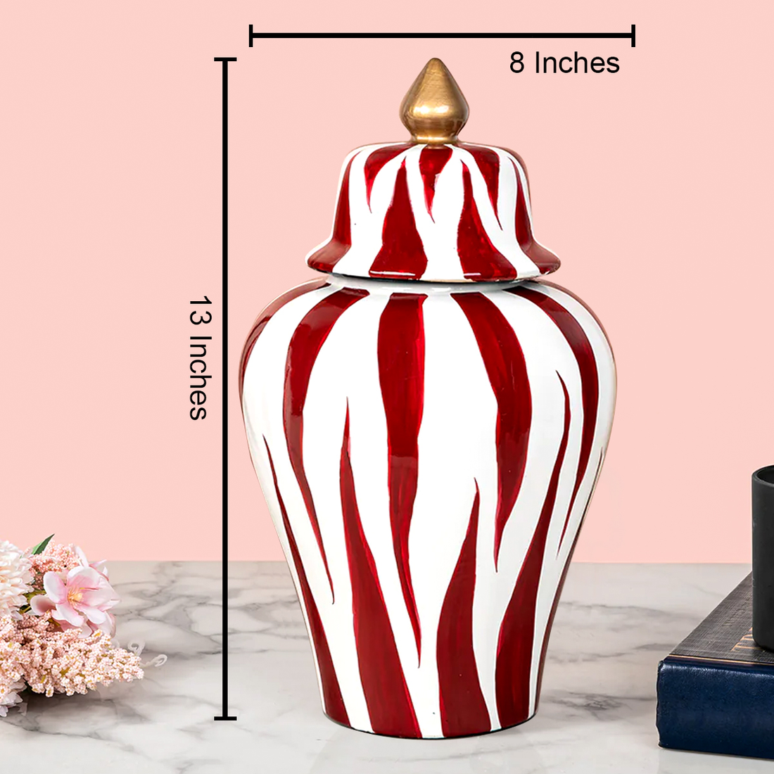 Ruby Wave Ceramic Vases & Decorative Showpiece - Medium