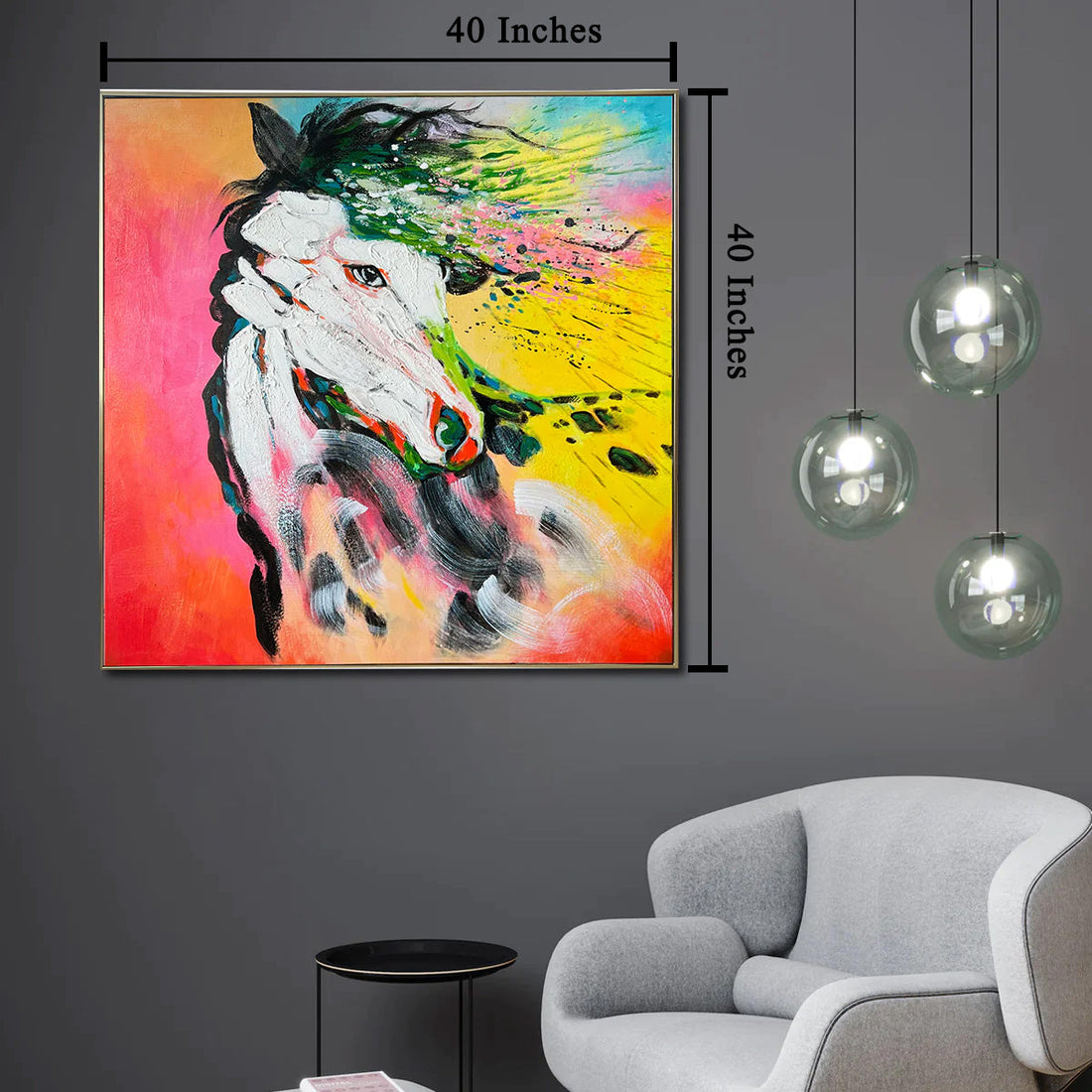 The Third Eye Awakening 100% Hand Painted Colorful Wall Painting for Home Wall (40 x 40 Inches)