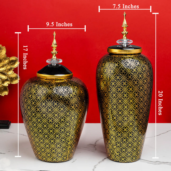 Modena Morello Decorative Vase & Items for Room Decoration - Set Of 2