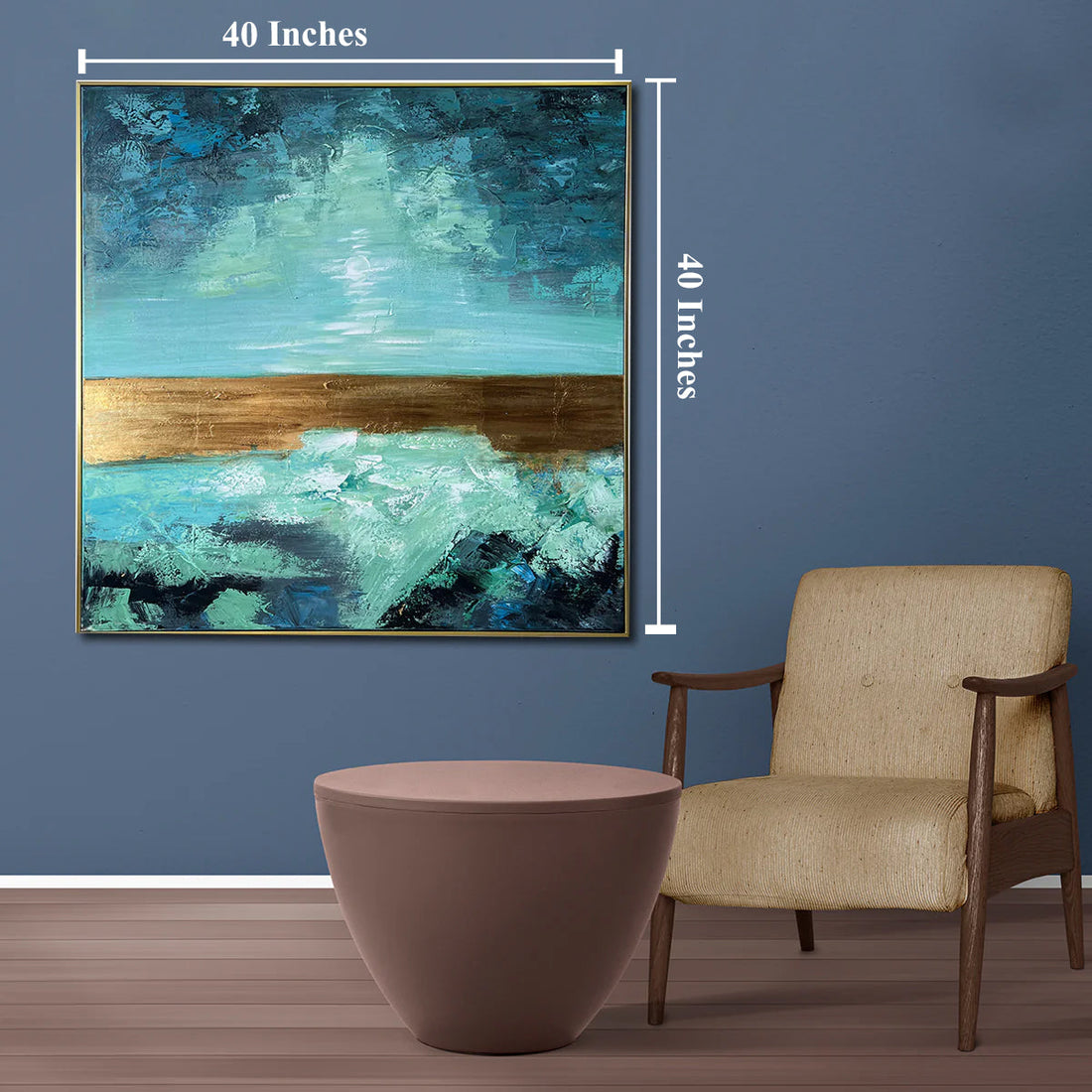 Enigmatic Enchantments Decorative Hand painting for Home Decor (With outer Floater Frame) (40 x 40 Inches)