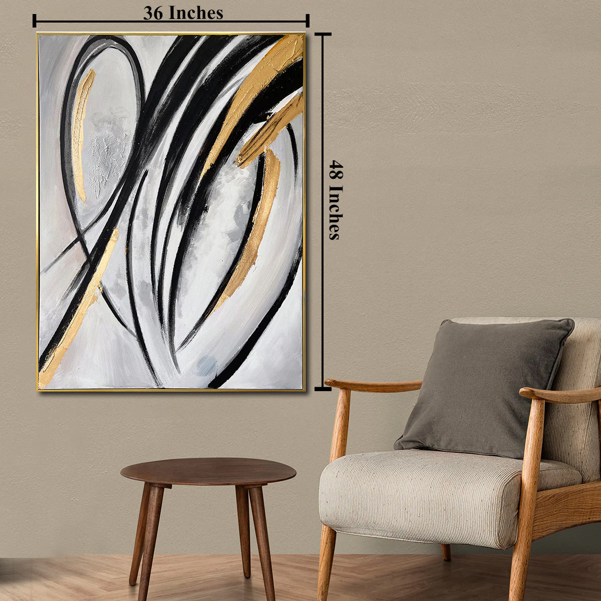 Visions of Tranquility Hand Wall Decor Paintings for Home (With outer Floater Frame) (48 x 36 Inches)