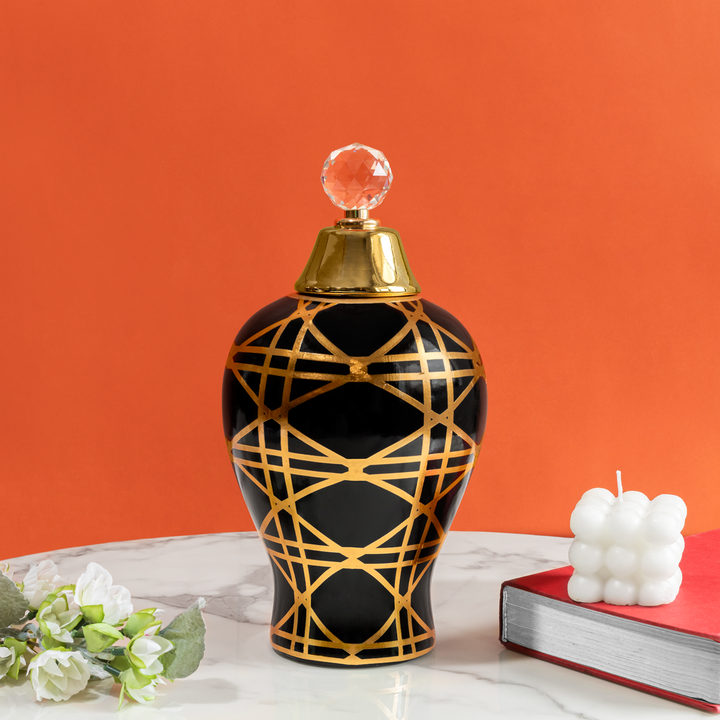 Timeless Elegance Decorative Ceramic Vase And Showpiece  - Medium