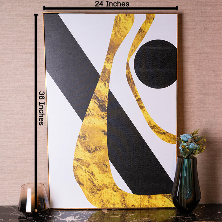 The Black and Gold Abstract Melting Pot Framed Canvas Print