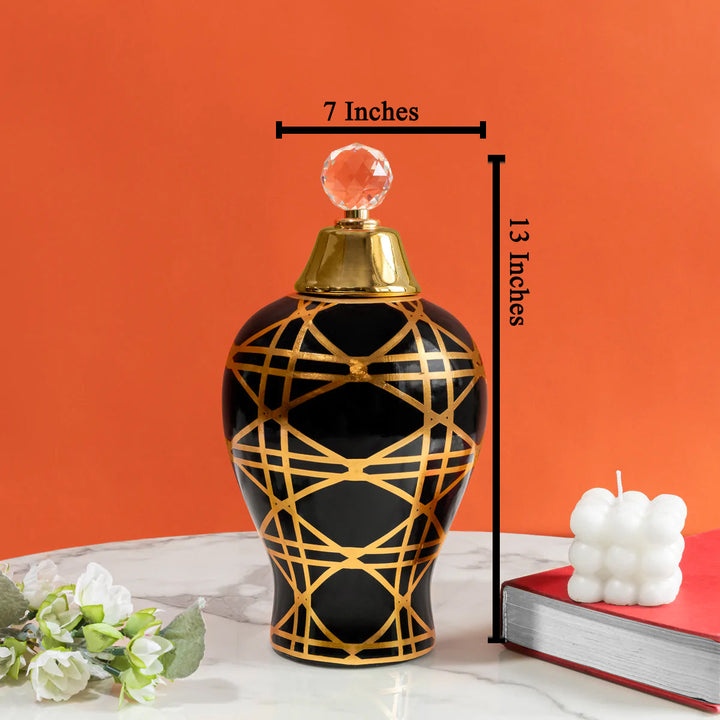 Timeless Elegance Decorative Ceramic Vase And Showpiece  - Medium