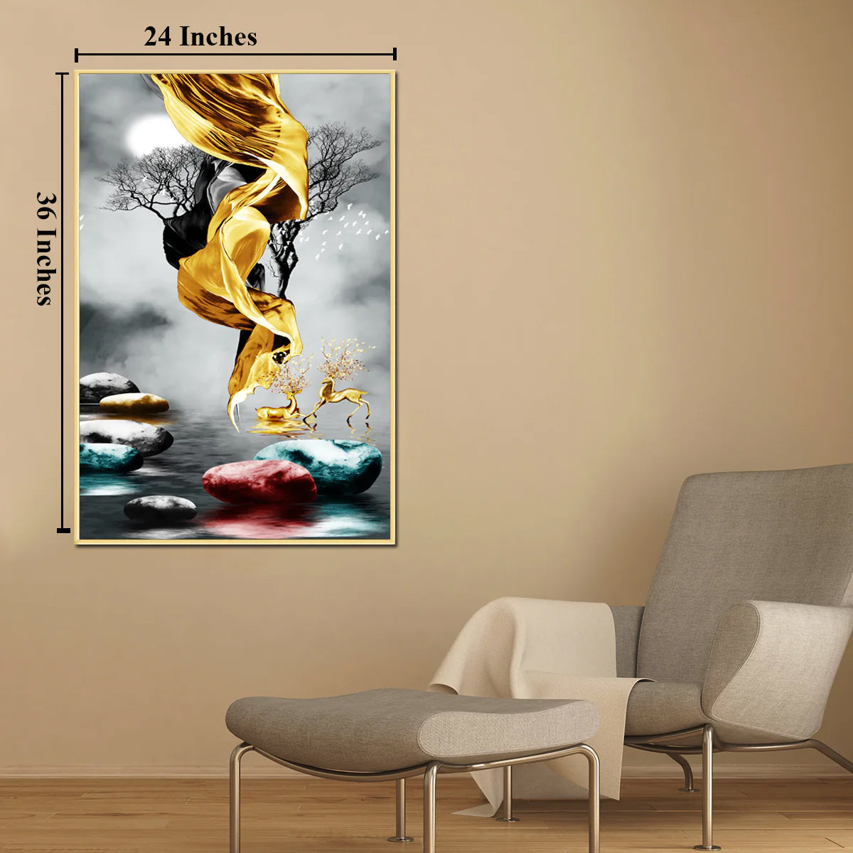 Fire in Heaven Framed Canvas Wall Art