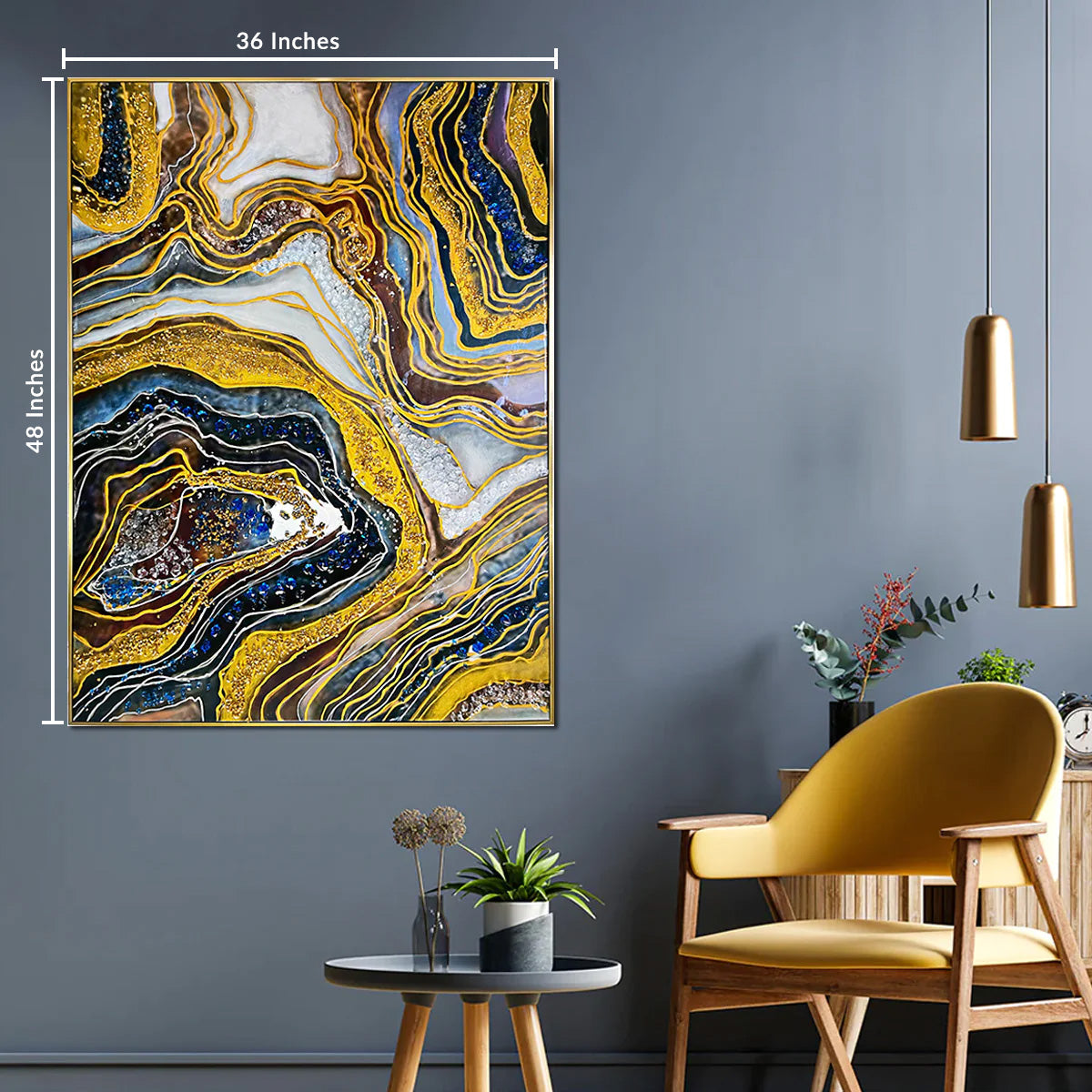 Glinting Galaxy Resin Art Wall Painting