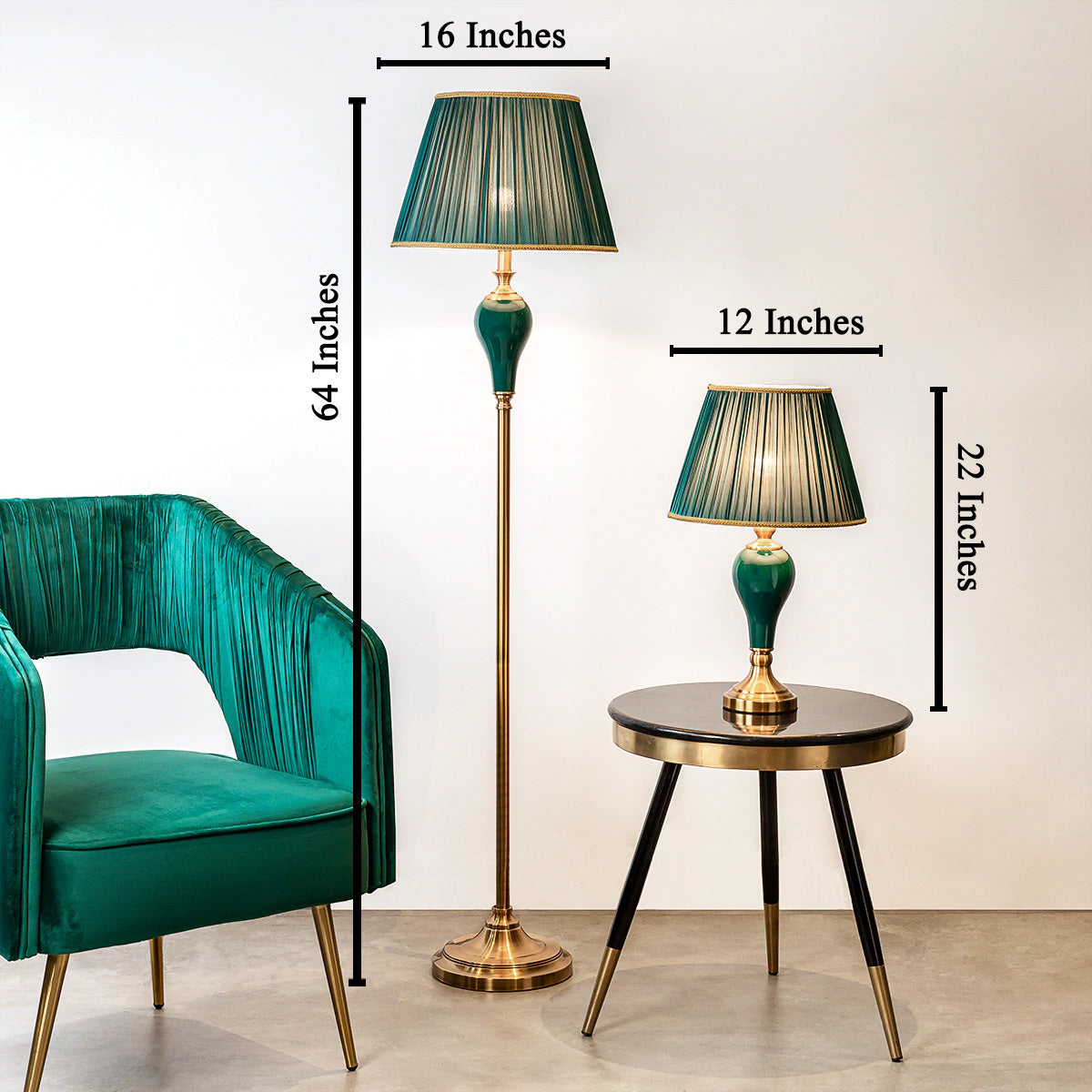 West Coast Antique Floor & Trinity Vintage Table Lamp Combo