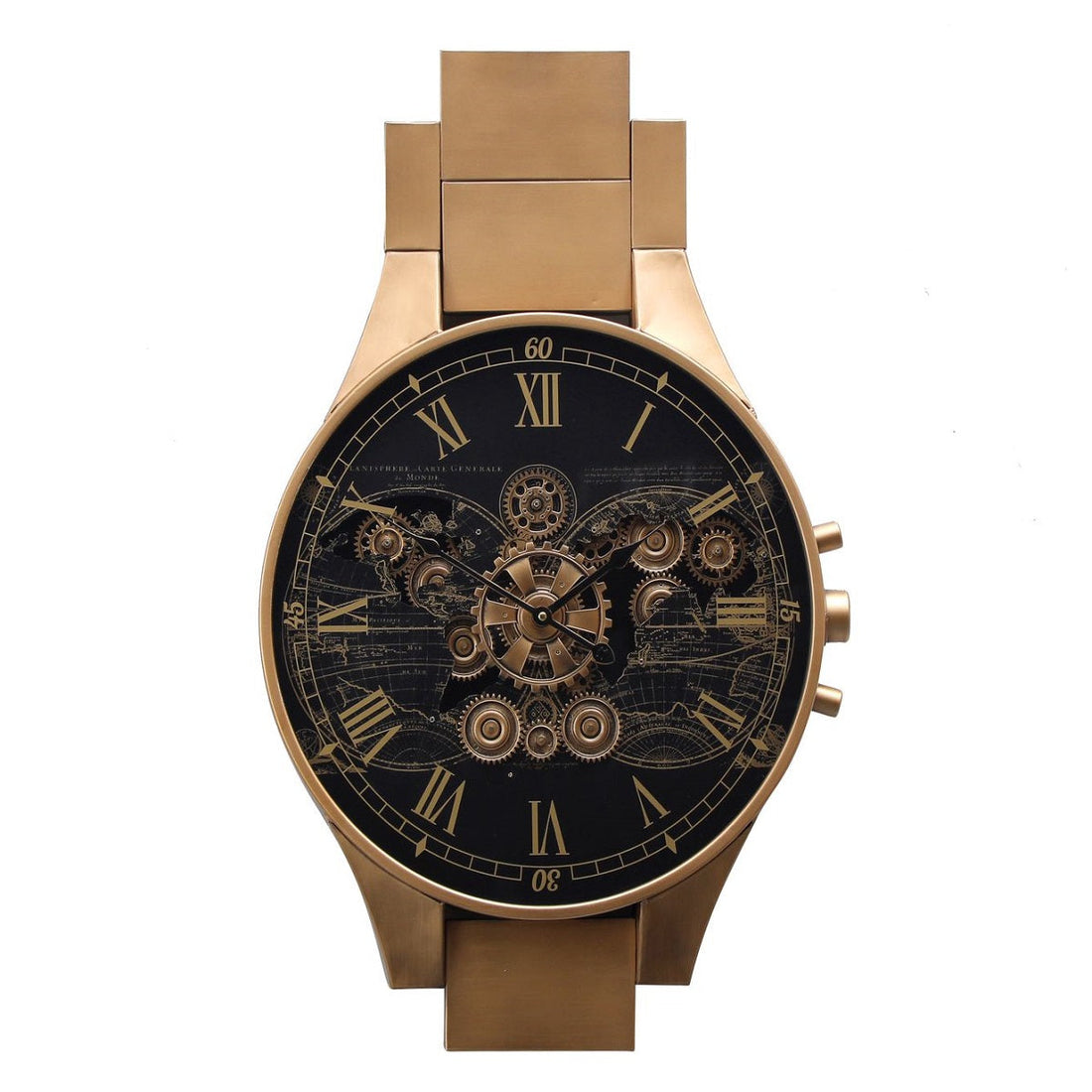 Titan Chronograph Luxury Designer Wall Clock With Moving Gear Mechanism Buy Wall Clock Online (Steel Body)