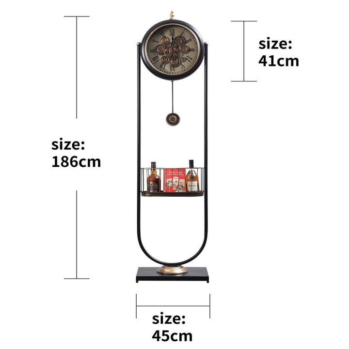 Arcadia Luxury Designer Pendulum Clock With Moving Gear/Pendulum Mechanism Buy Floor Clock Online (Steel Body)