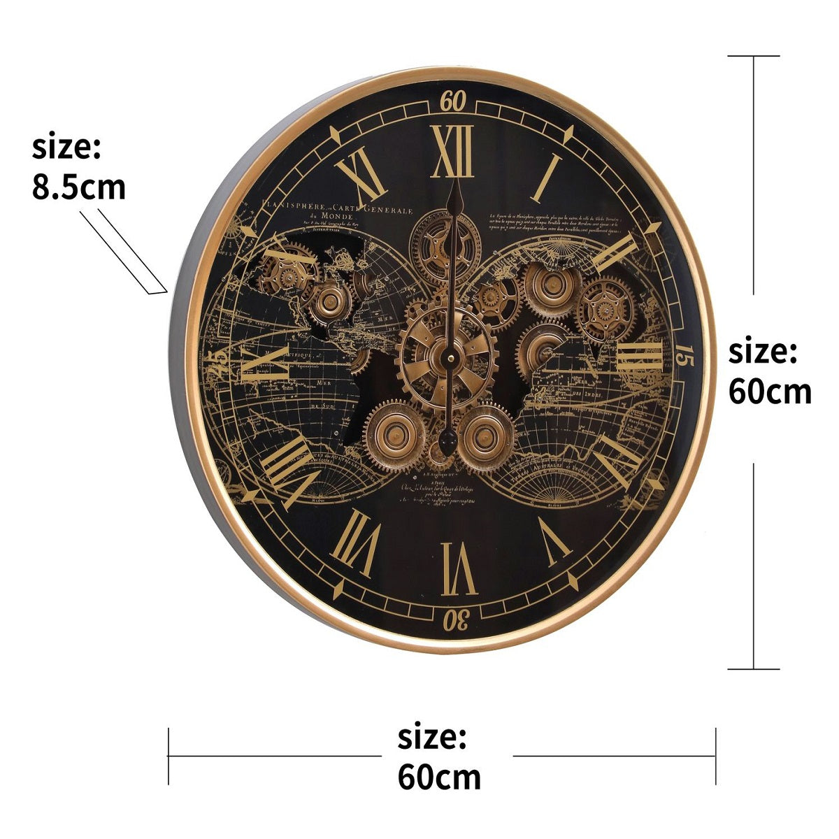 Chrono Luxe Luxury Designer Wall Clocks for the Home With Moving Gear Mechanism Buy Wall Clock Online (Steel Body) - Big