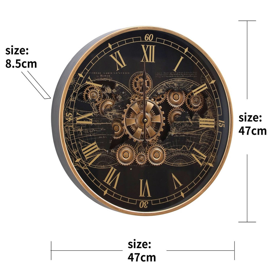 Chrono Luxe Luxury Designer Wall Clock With Moving Gear Mechanism Buy Wall Clock Online (Steel Body) - Medium