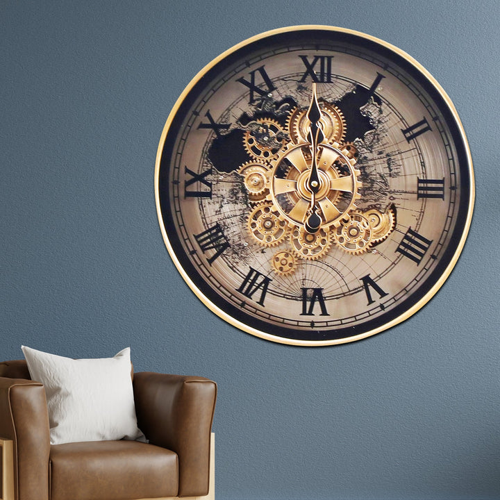 Minute Mate Luxury Designer Wall Clocks for the Home With Moving Gear Mechanism Buy Wall Clock Online (Steel Body)