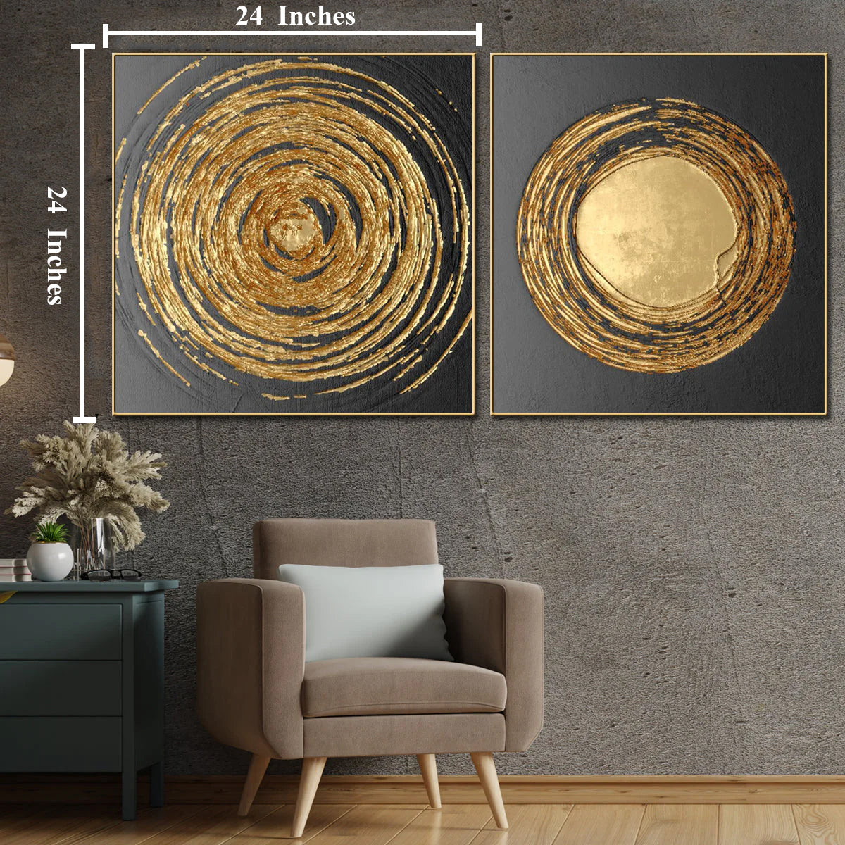 The Polar Vortex  Framed Crystal Glass Decorative Abstract Paintings  & Wall Decoration items - Set of 2