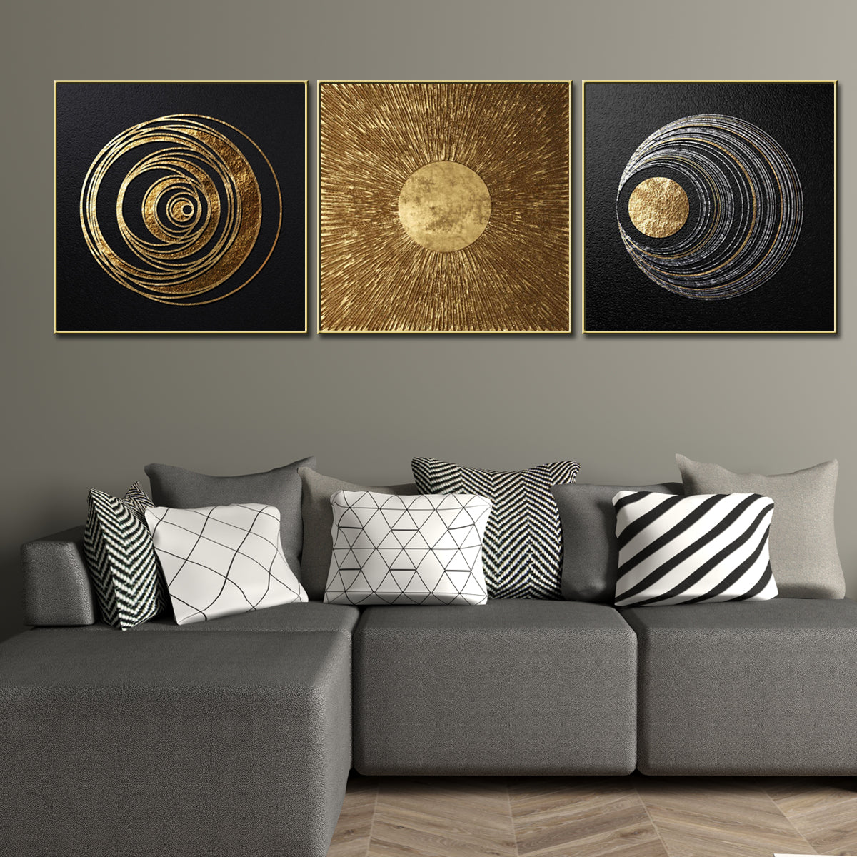 The Milky Way Galaxy 3 Panel Framed Canvas Print (BIG)