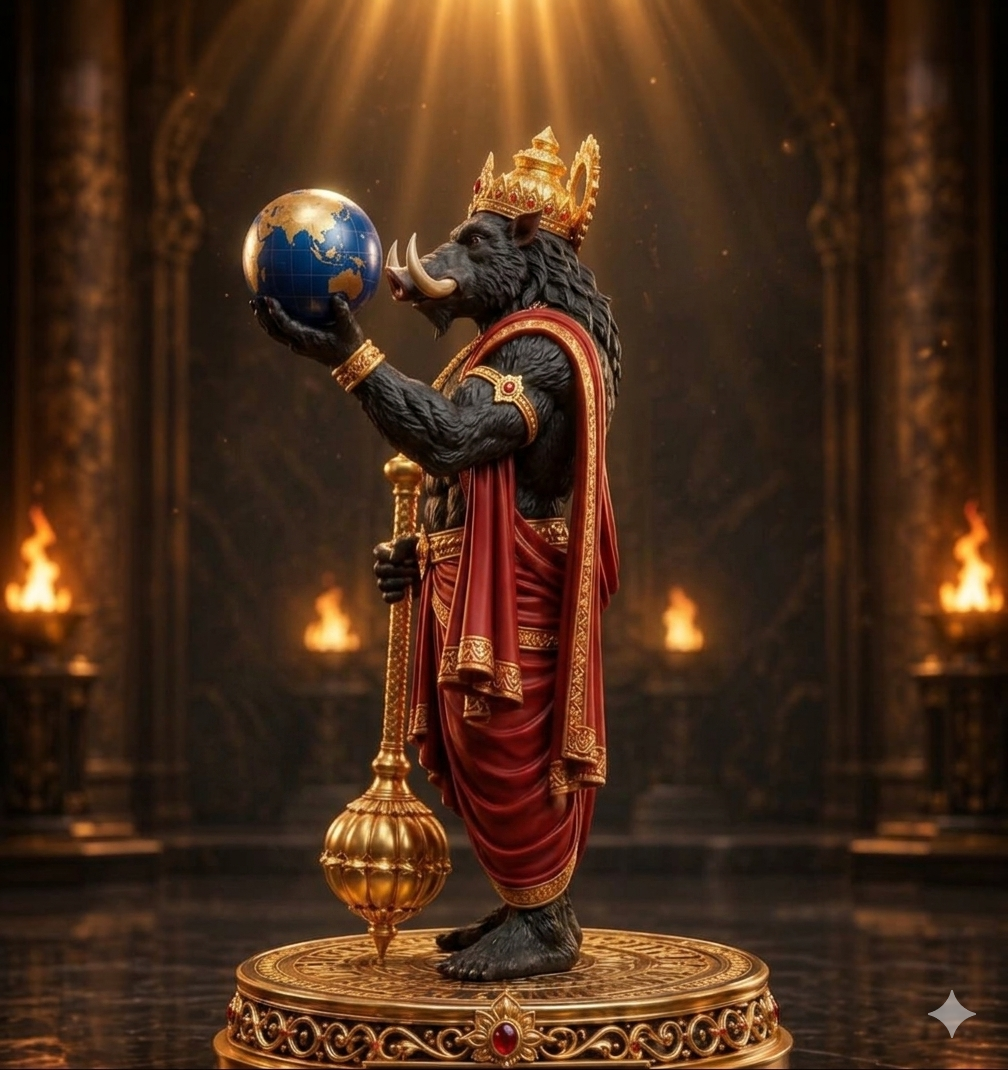Lord Varaha Supreme Devotion Idol With Stand