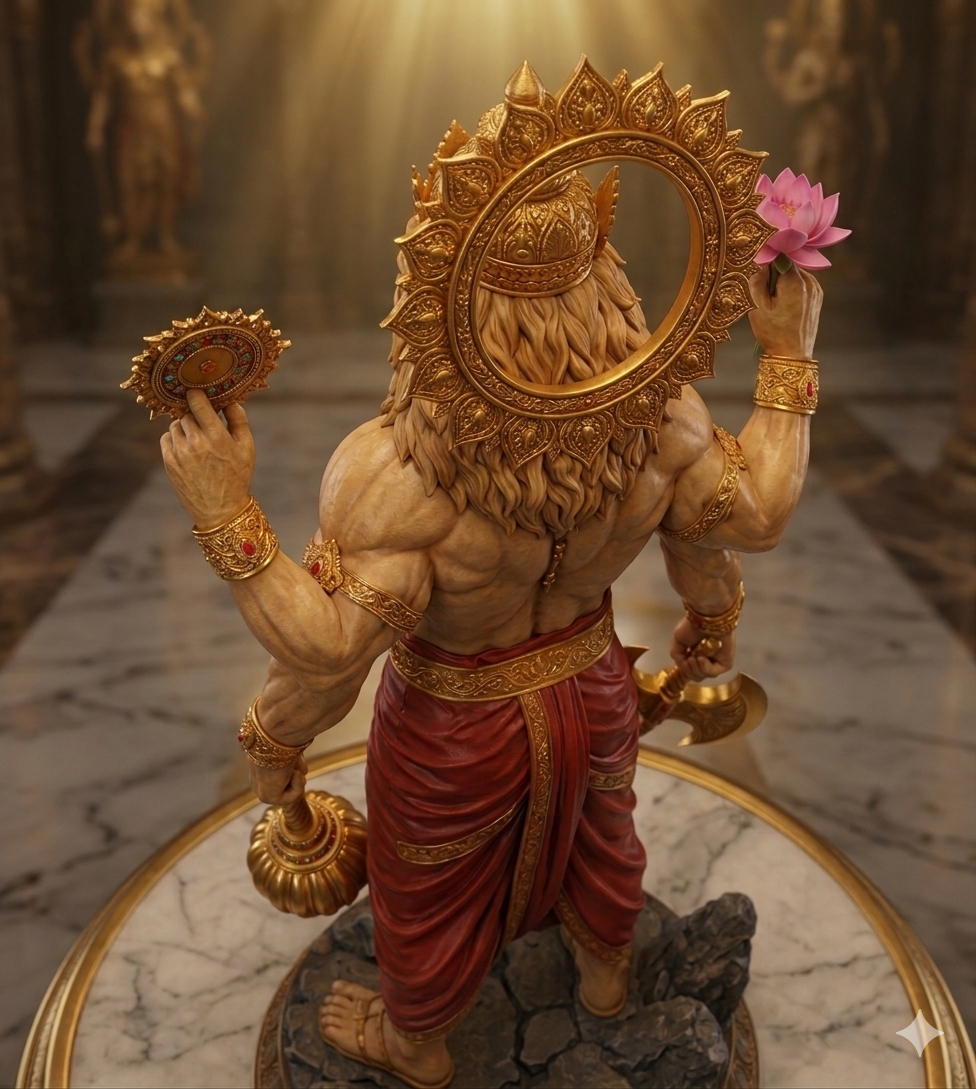 Narasimha: The Divine Protector Idol With Stand