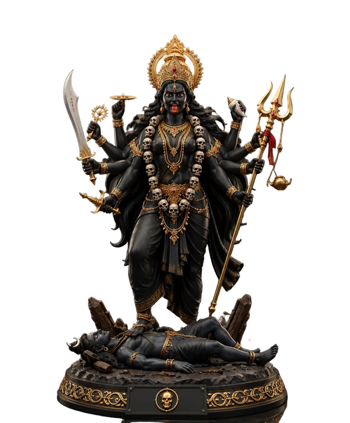 Maha Kali: The Divine Cosmic Warrior Statue With Stand