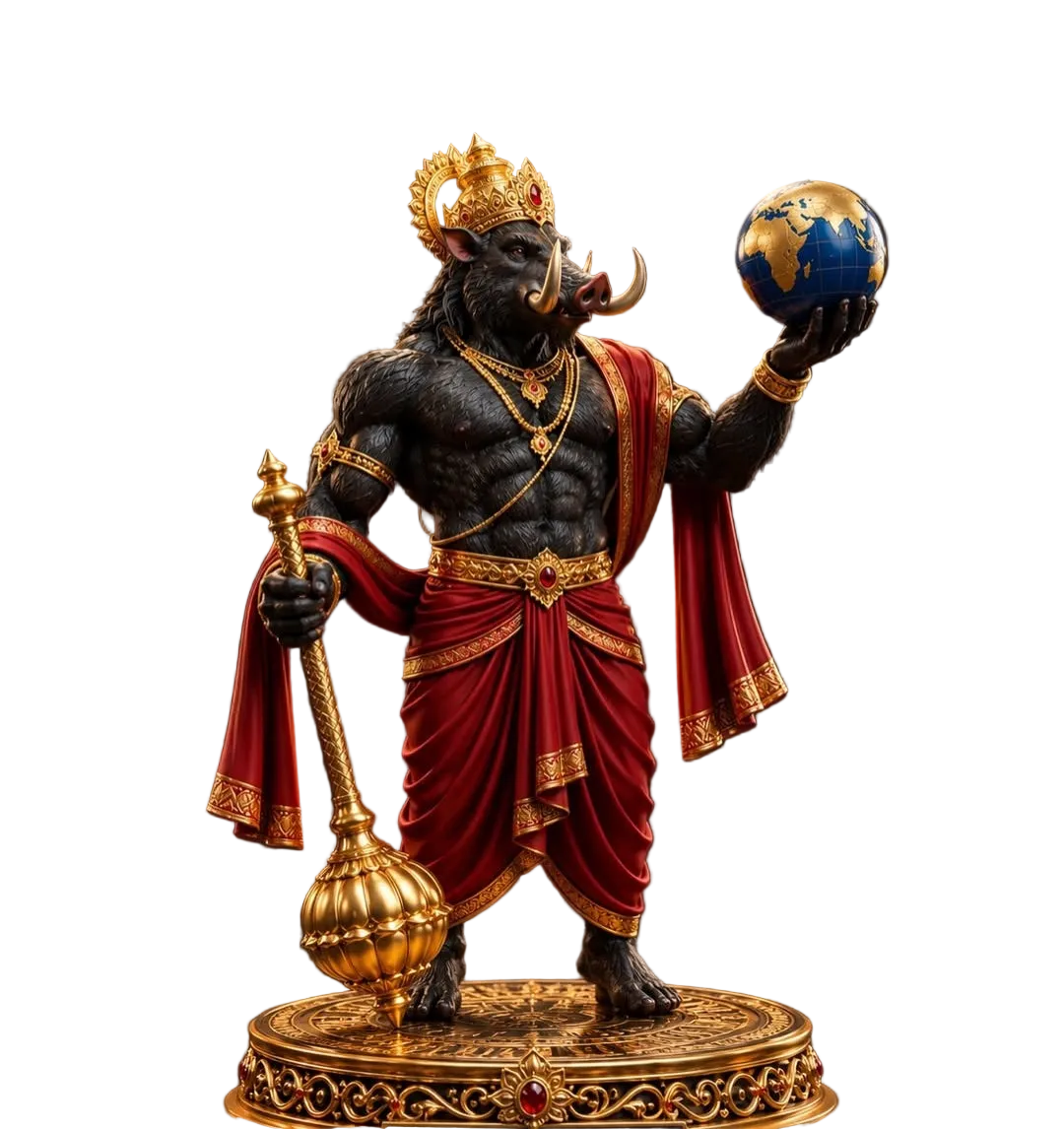 Lord Varaha Supreme Devotion Idol With Stand