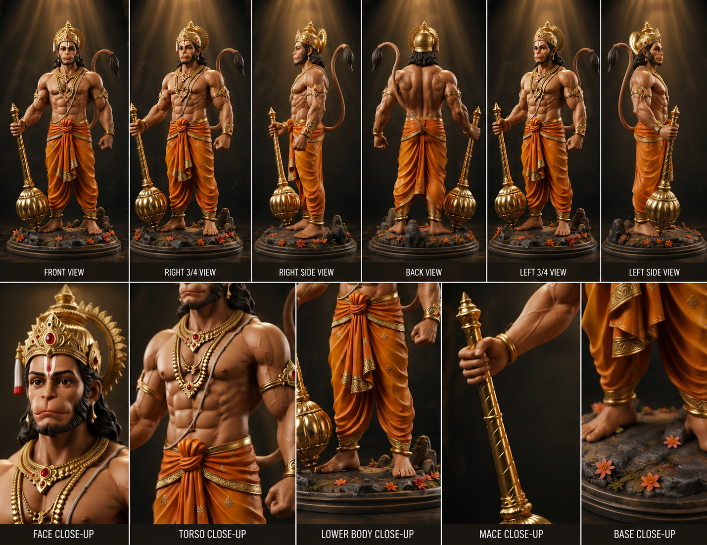 Veer Hanumaan Premium Idol With Stand