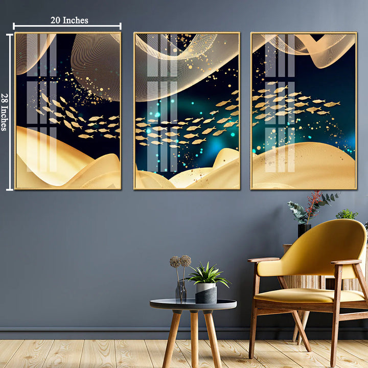 Ode to Joy Framed Canvas Wall Paintings - Set of 3